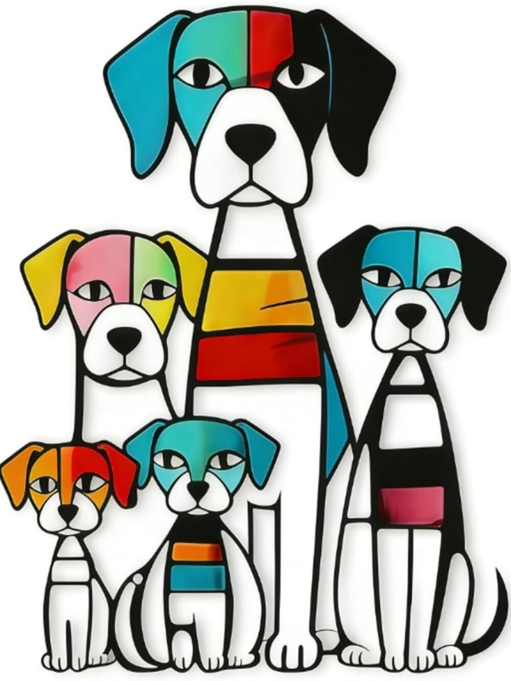 Dog Metal Wall Art Decor - 10.6x15.7 Inch Home Sculpture for Animal Lovers